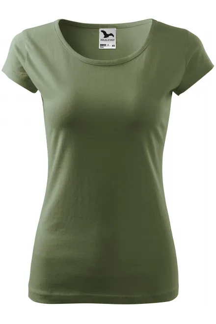 Dames T-shirt met zeer korte mouwen - khaki, XS