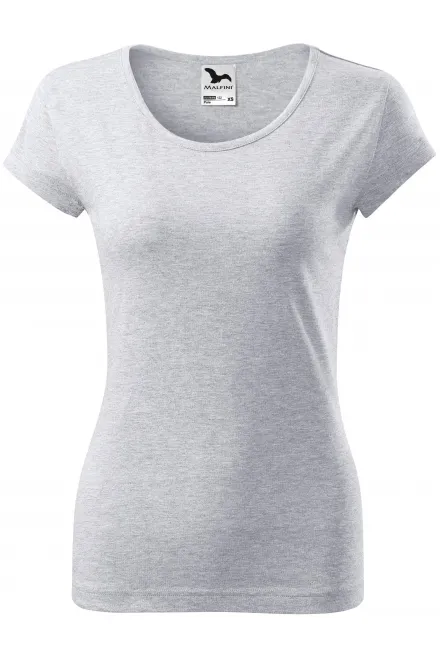 Dames T-shirt met zeer korte mouwen - lichtgrijs marmer, XS