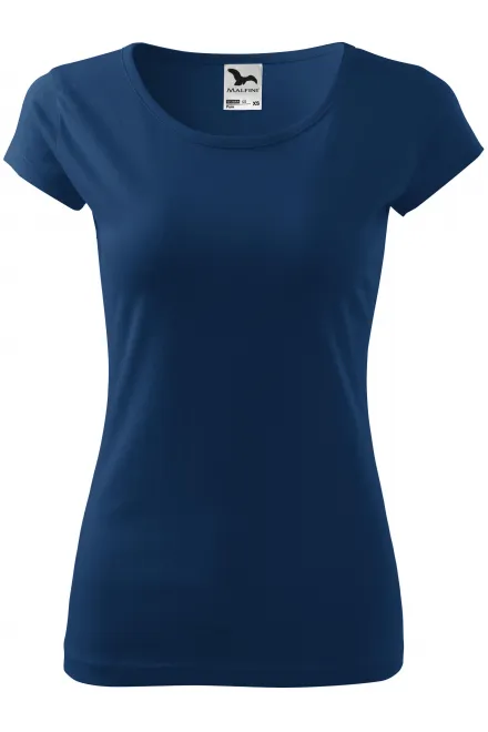 Dames T-shirt met zeer korte mouwen - middernachtblauw, XS