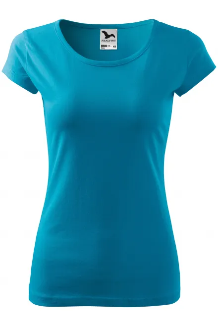 Dames T-shirt met zeer korte mouwen - turkoois, XS