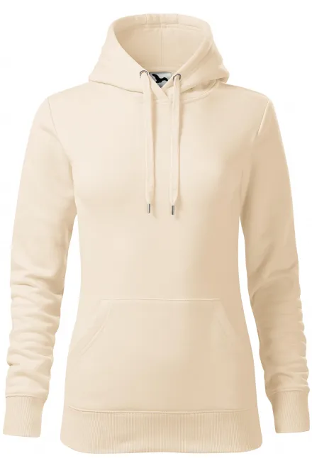Damessweatshirt met capuchon zonder rits - amandel, M