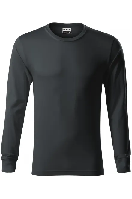 Duurzaam heren-T-shirt met lange mouwen - ebbenhout grijs, S
