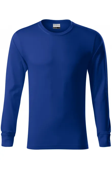 Duurzaam heren-T-shirt met lange mouwen - koningsblauw, S