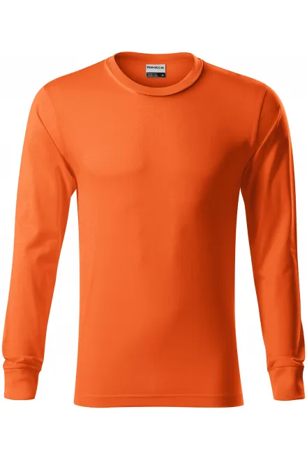 Duurzaam heren-T-shirt met lange mouwen - oranje, S