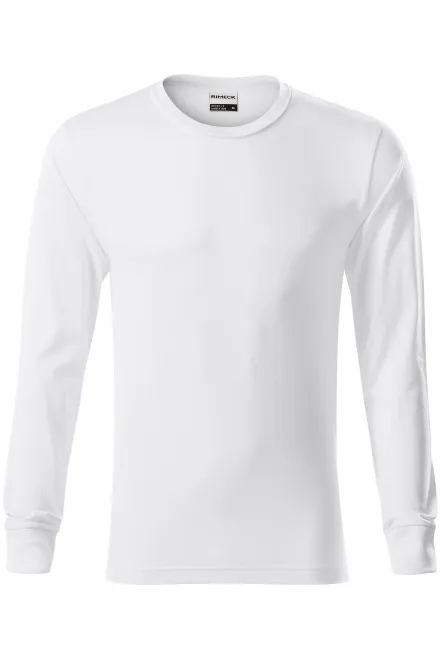 Duurzaam heren-T-shirt met lange mouwen - witte, S