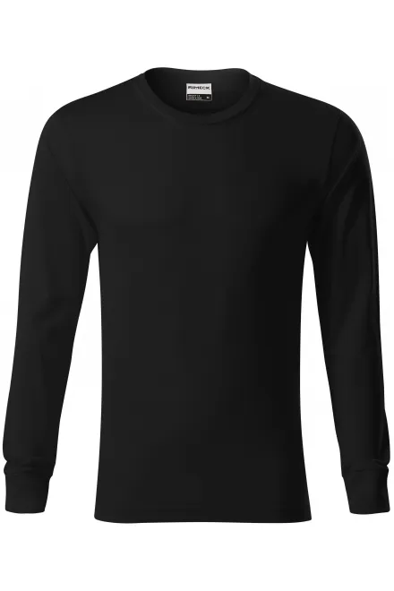 Duurzaam heren-T-shirt met lange mouwen - zwart, S