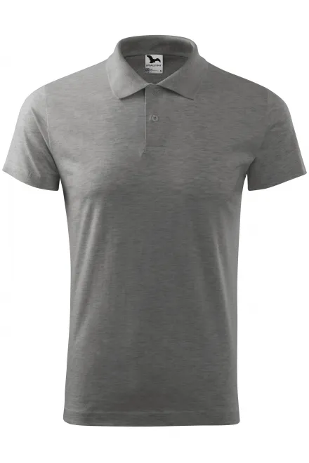 Eenvoudig poloshirt voor heren - donkergrijs marmer, S