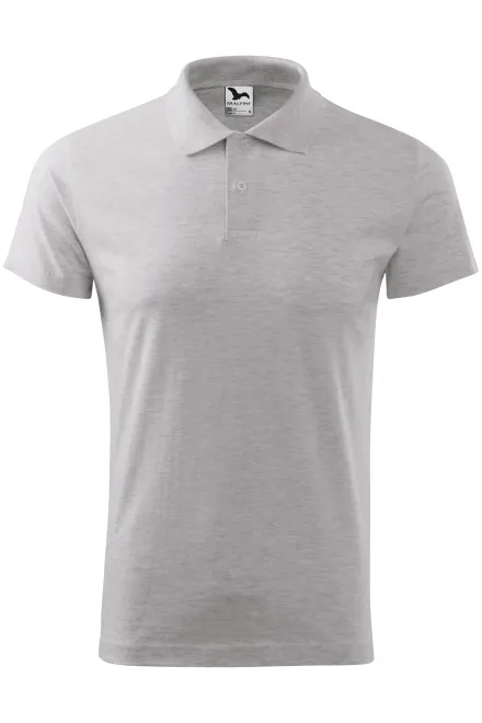 Eenvoudig poloshirt voor heren - lichtgrijs marmer, S