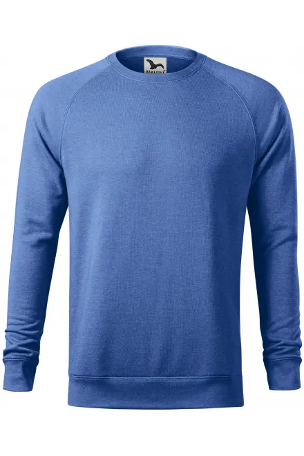 Eenvoudig sweatshirt voor heren - blauw marmer, L
