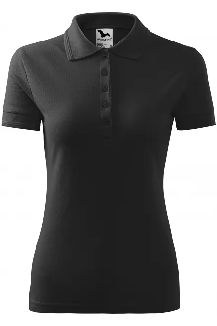Elegant dames poloshirt - antraciet marmer, XS