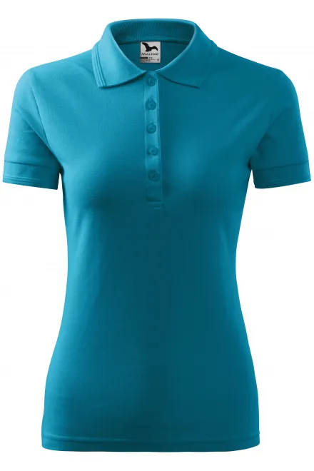 Elegant dames poloshirt - donkerturkoois, XS