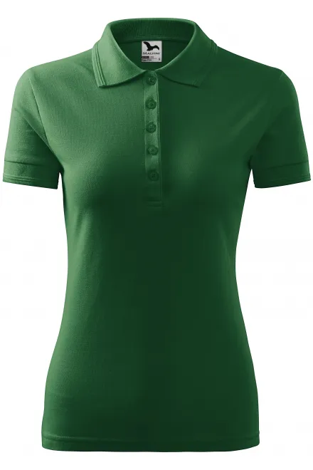 Elegant dames poloshirt - fles groen, XS
