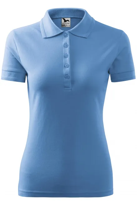 Elegant dames poloshirt - hemelsblauw, XS