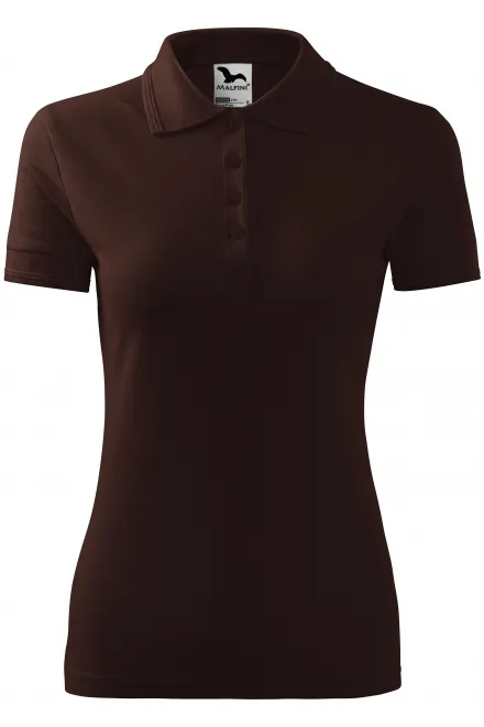 Elegant dames poloshirt - koffie, XS