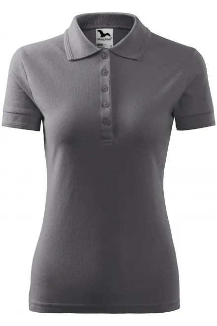 Elegant dames poloshirt - staal grijs, XS