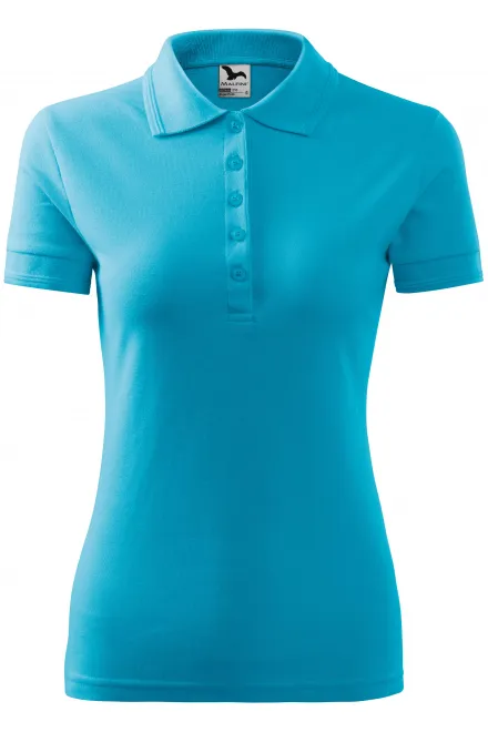 Elegant dames poloshirt - turkoois, XS