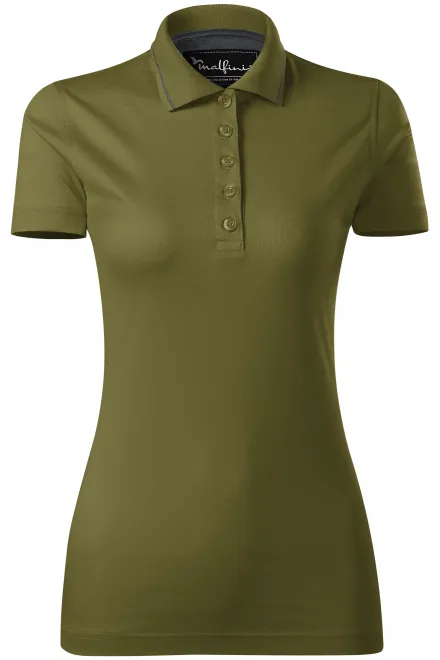 Elegant gemerceriseerd damespoloshirt - avocado, XS