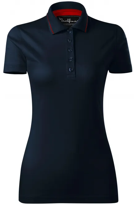 Elegant gemerceriseerd damespoloshirt - donkerblauw, XS