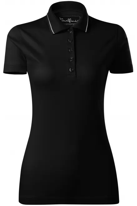Elegant gemerceriseerd damespoloshirt - zwart, XS