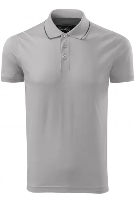 Elegant gemerceriseerd poloshirt voor heren - Zilver grijs, L