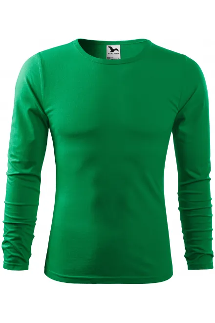Heren T-shirt met lange mouwen - gras groen, S