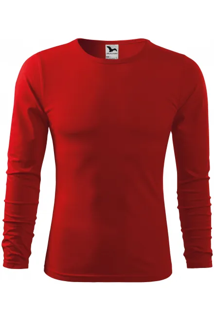 Heren T-shirt met lange mouwen - rood, S