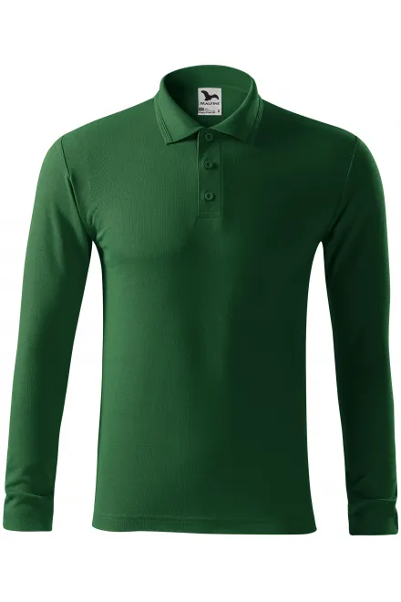Herenpolo met lange mouwen - fles groen, S