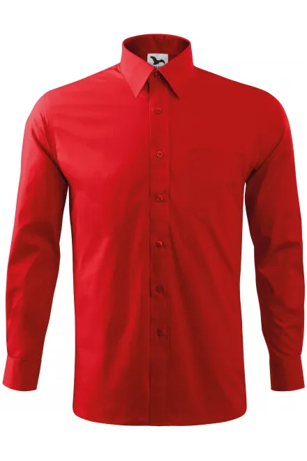 Herenshirt met lange mouwen - rood, 3XL