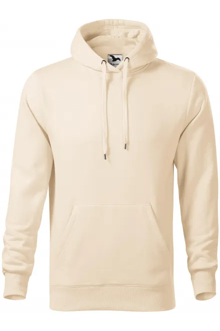 Herensweatshirt met capuchon zonder rits - amandel, S