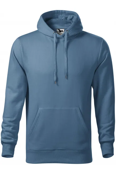 Herensweatshirt met capuchon zonder rits - denim, S