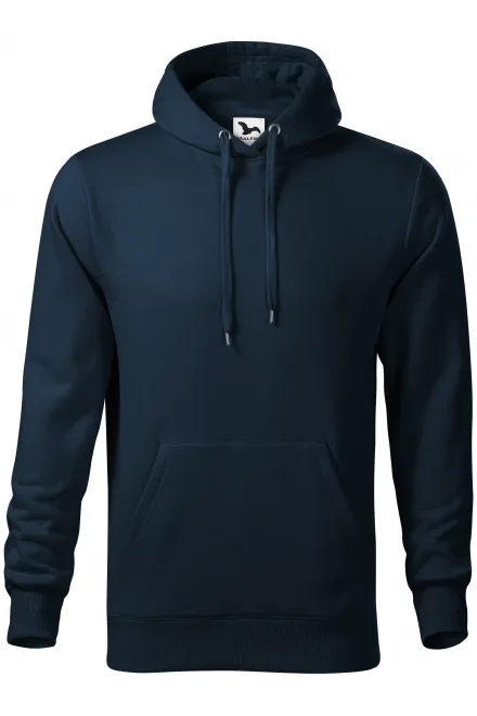 Herensweatshirt met capuchon zonder rits - donkerblauw, S