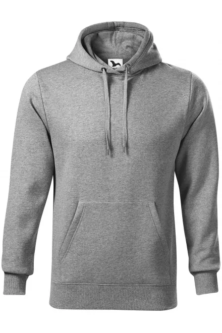 Herensweatshirt met capuchon zonder rits - donkergrijs marmer, S
