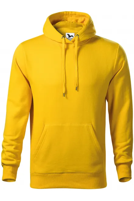 Herensweatshirt met capuchon zonder rits - geel, S