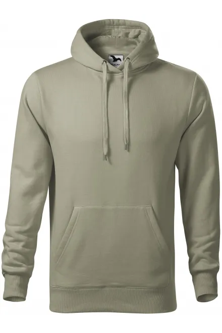 Herensweatshirt met capuchon zonder rits - helder kaki, S