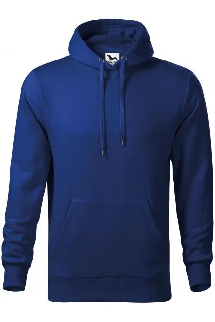 Herensweatshirt met capuchon zonder rits - koningsblauw, S
