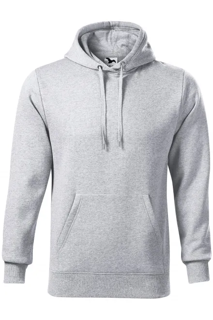 Herensweatshirt met capuchon zonder rits - lichtgrijs marmer, S
