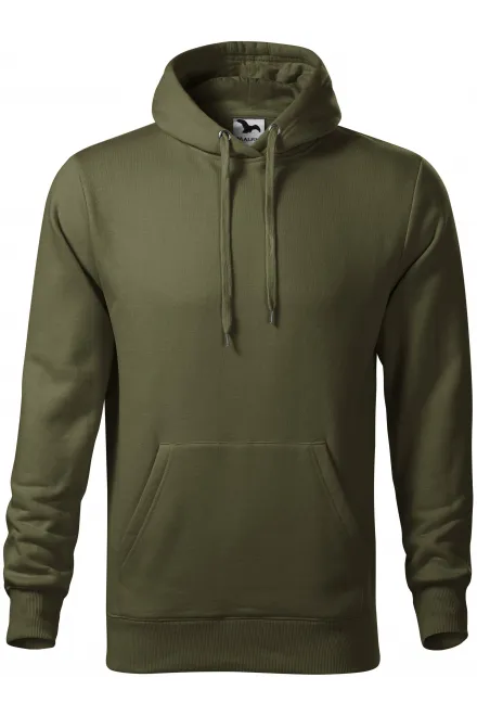 Herensweatshirt met capuchon zonder rits - military, S