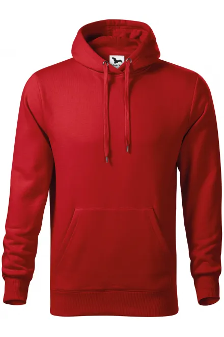 Herensweatshirt met capuchon zonder rits - rood, S