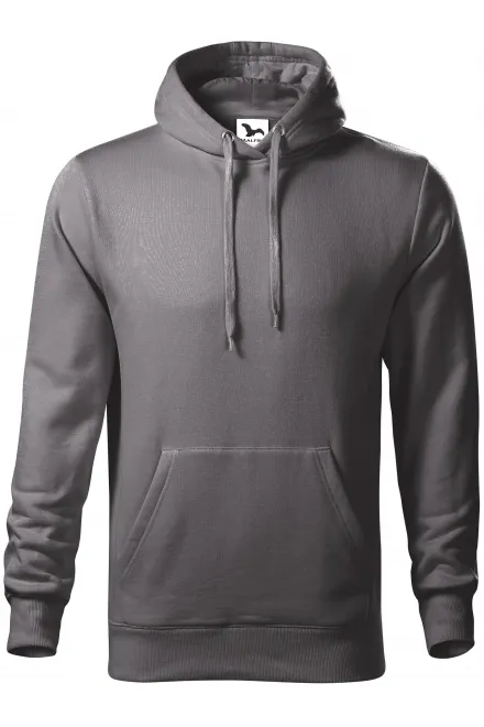 Herensweatshirt met capuchon zonder rits - staal grijs, S