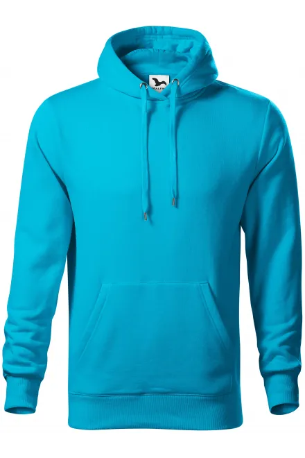 Herensweatshirt met capuchon zonder rits - turkoois, S