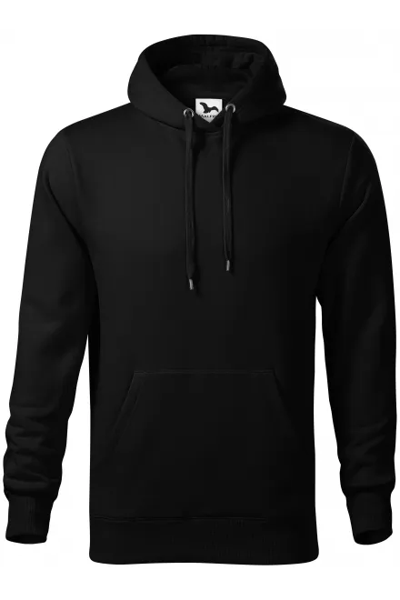 Herensweatshirt met capuchon zonder rits - zwart, S