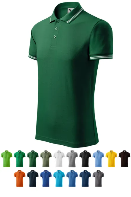 Contrasterend poloshirt voor heren, fles groen