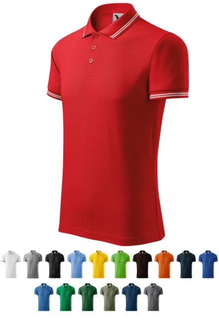 Contrasterend poloshirt voor heren, rood