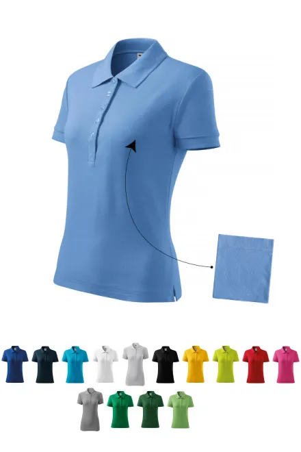 Dames eenvoudig poloshirt, hemelsblauw