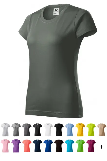 Dames eenvoudig T-shirt, donkere leisteen