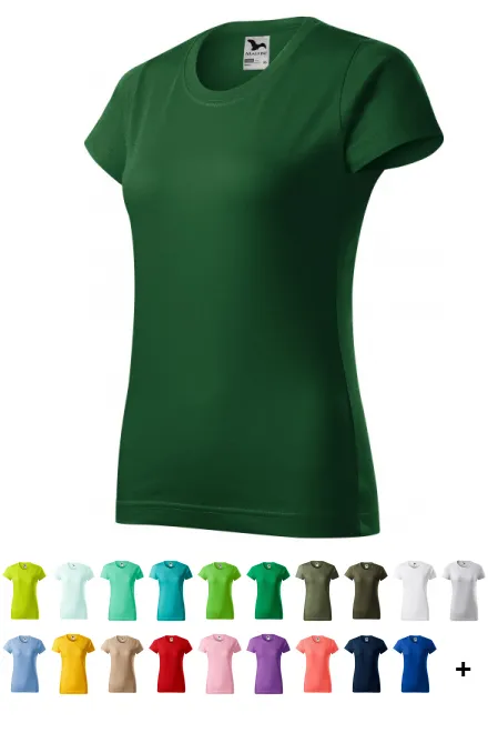 Dames eenvoudig T-shirt, fles groen