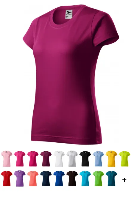 Dames eenvoudig T-shirt, fuchsia