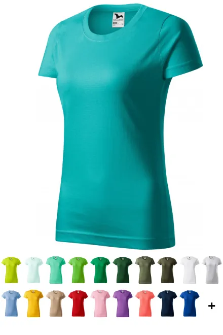 Dames eenvoudig T-shirt, smaragdgroen