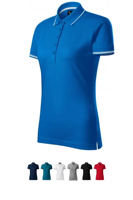 Dames poloshirt met korte mouwen, oceaanblauw