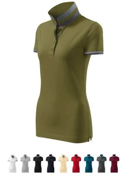 Dames poloshirt met kraag omhoog, avocado